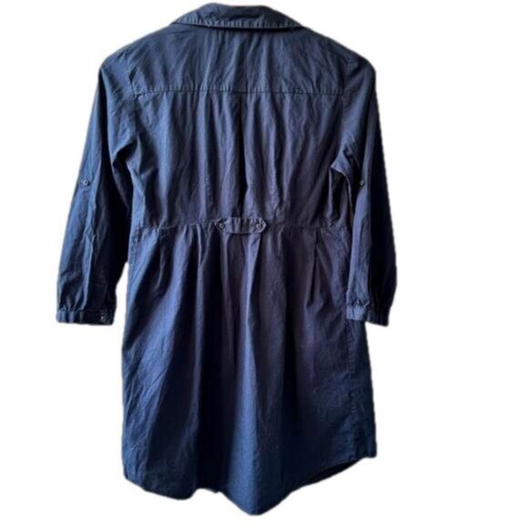 H&M blue shirt dress tunic size 2 front button button down casual trendy office - Picture 3 of 3